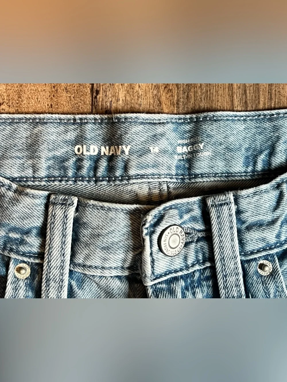 Old Navy High-Rise Baggy Cargo Jeans Girls Size 14